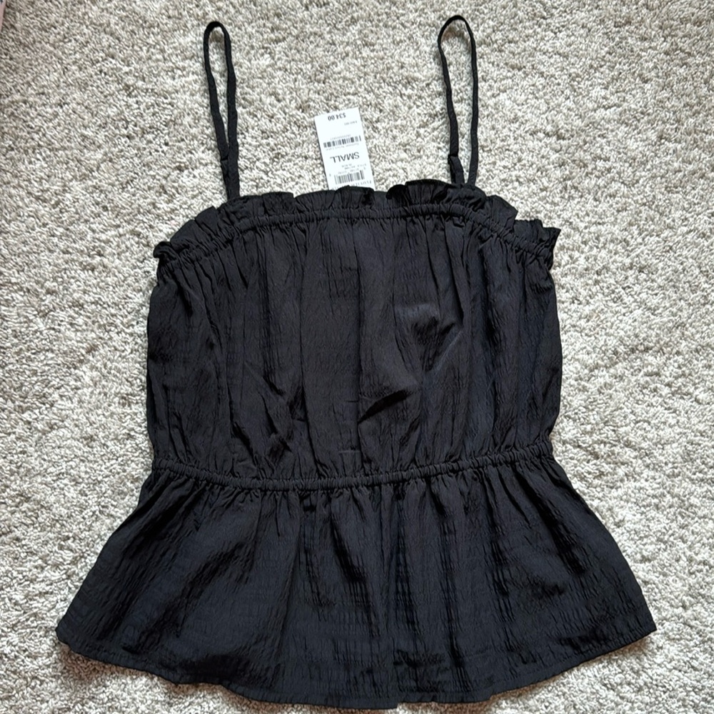 Black flutter tank top NWT
